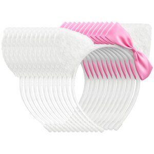 12Pcs Cat Ears Headbands Pink Plush White Hair Accessories Costume Gift